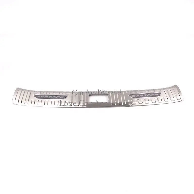 03-black 1pcs Нержавеющая сталь для hyundai Santafe Задний бампер протектор хвост дверной порог панель декоративная крышка отделка автомобильные аксессуары - Цвет: 03-black 1pcs