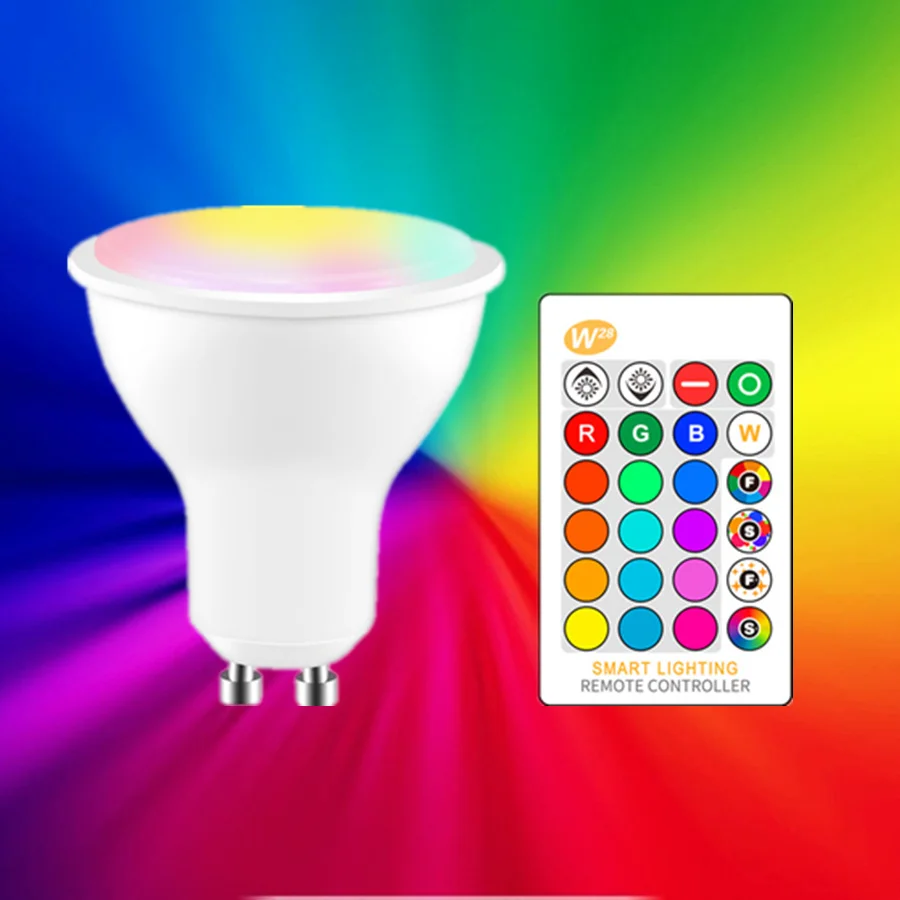 GU10 E27 RGB Светодиодная лампа 5 Вт 85 265 в 110 В 220 теплая белая светодиодная лампада RGBW +