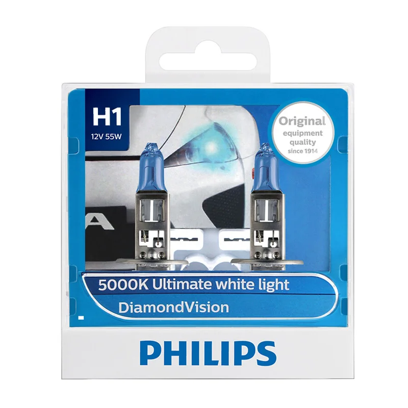 Philips оригинальный H1 12 В 55 Вт P14. Стандартное алмазное видение 5000K Ксеноновые супер