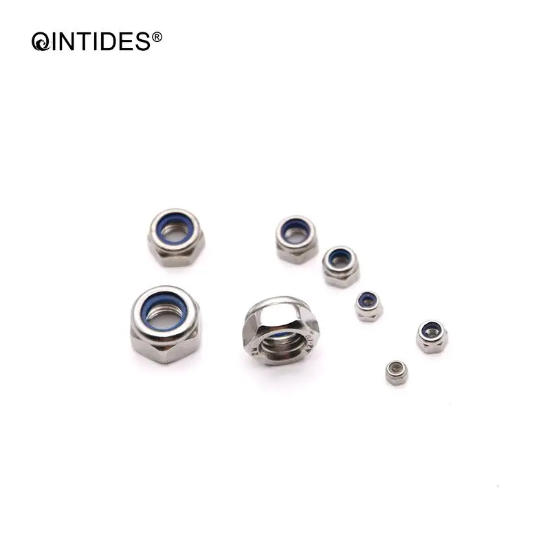 QINTIDES 150 шт./компл. 304 нержавеющая сталь Шестигранная гайка DIN985 самоблокирующийся