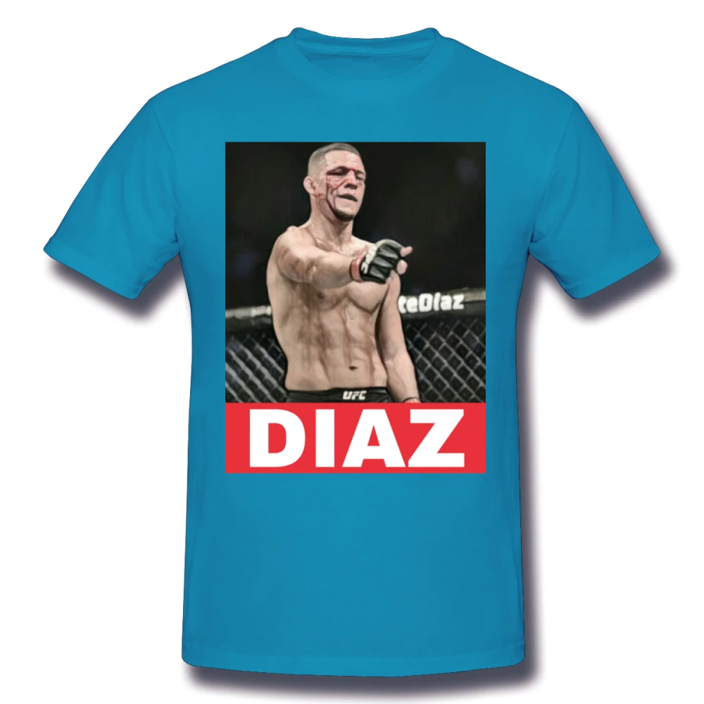 Королевский синий Awesome UFC MMA Fighter Nate Diaz футболка мужская с круглым вырезом и графическим принтом Camiseta футболка большого размера - Цвет: Королевский синий