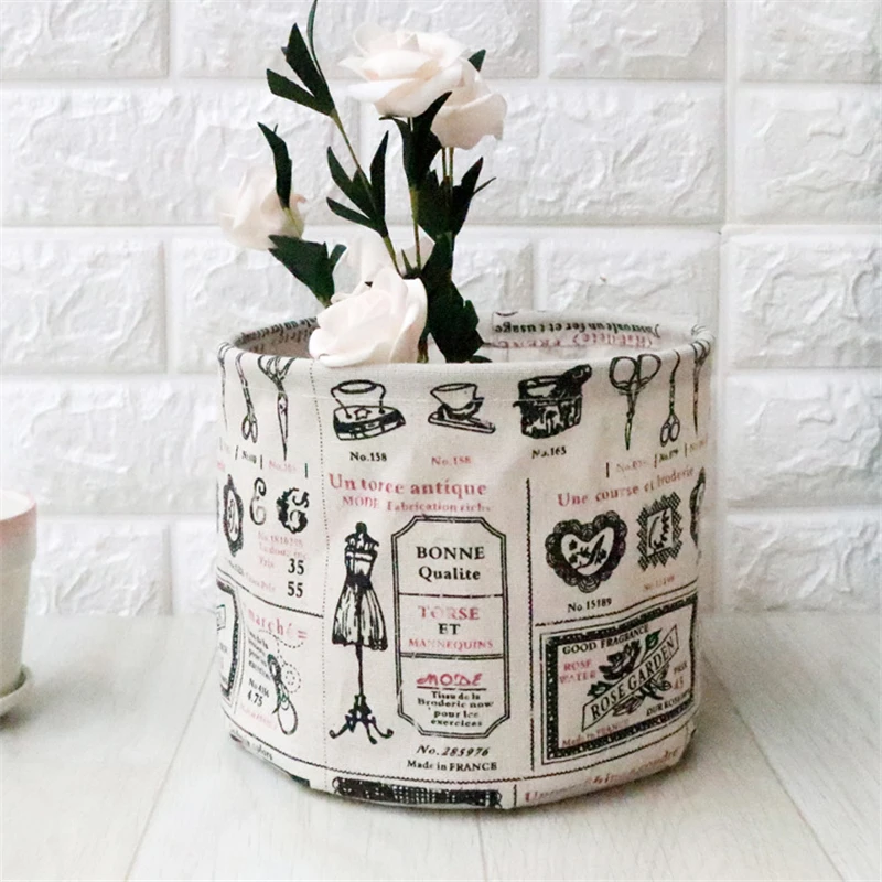 British style MICCK складные 11 цветов корзины для хранения милые Мультяшные печатные настольные льняные корзины для хранения Экономия пространства макияж Органайзер сумки - Цвет: British style