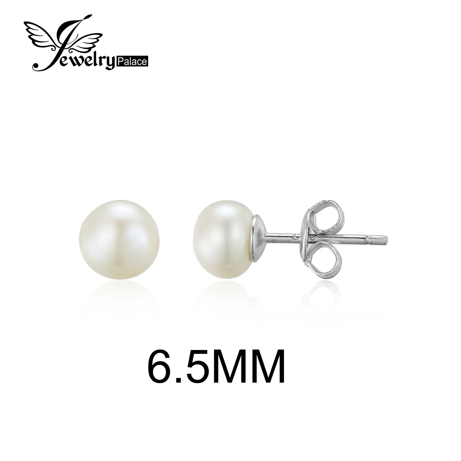 6.5mm Jewelrypalace 6.5 мм пресноводным культивированным жемчугом кнопку мяч Серьги-гвоздики 925 серебро Красивые ювелирные изделия Серьги для Для женщин - Цвет камня: 6.5mm