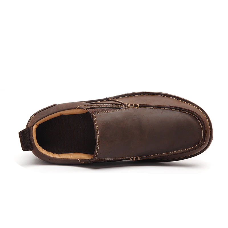 LINGGE Leather Casual Shoes Fashion Men Loafers Comfortable Slip On Moccasins #7287 | Обувь