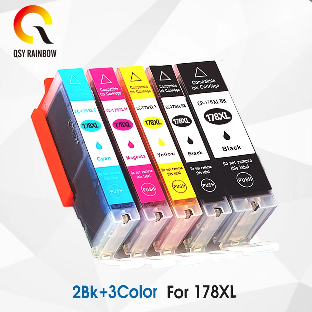 5x чернильный картридж совместимый для HP 178 178XL Photosmart C6380/C6300/C5300/C5383/C5380/C6383/D5460/D5400/D5463