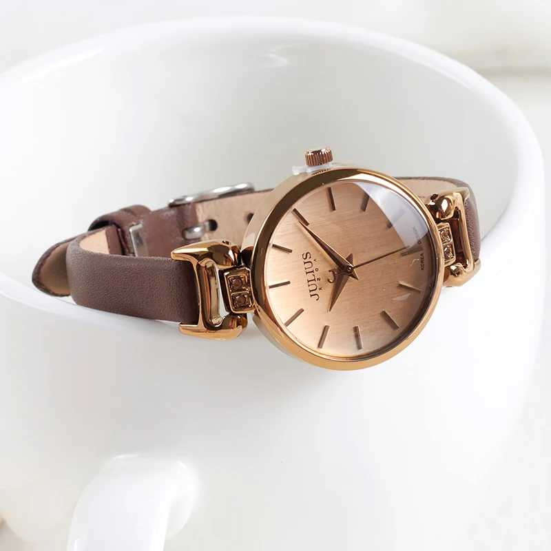 Hot Lady Women's Watch Japan Quartz Fine Fashion Hours Dress Bracelet Retro Cute Simple Leather Girl Birthday Gift Julius Box lady women s watch japan quartz fashion fine dress stainless steel bracelet luxury clock girl s birthday gift royal crown box
