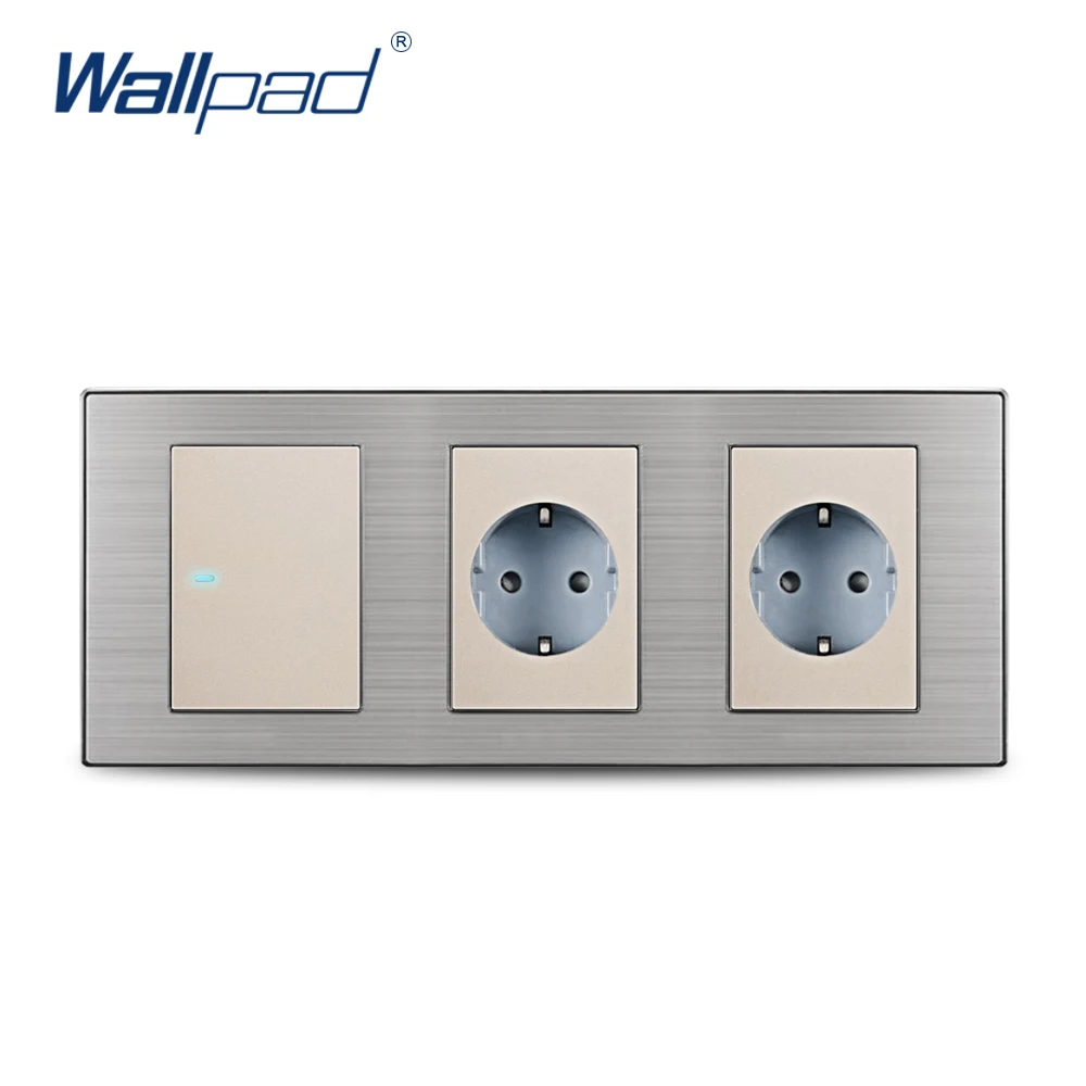 2019 Wallpad горячая распродажа 1 Gang 2 позиционный переключатель с ЕС розетка Schuko