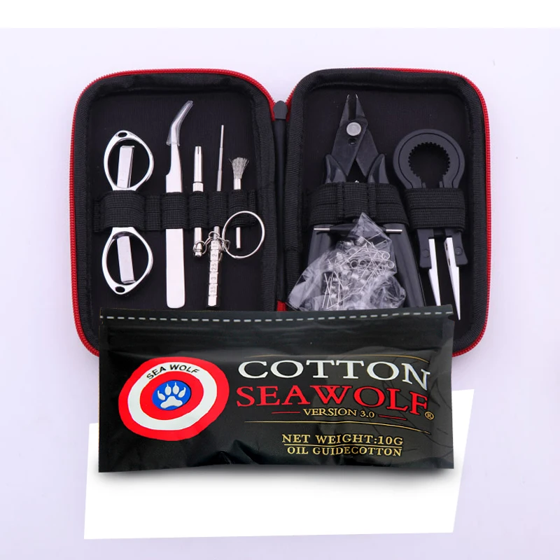 

Mini Vape DIY Tool Bag Tweezers Pliers Wire Heaters Kit Coil Jig Winding For Packing Electronic Cigarette Accessories