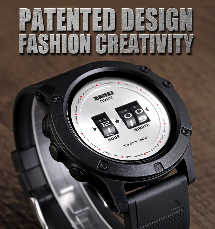 Креативные мужские часы кварцевые спортивные поворотный циферблат наручные