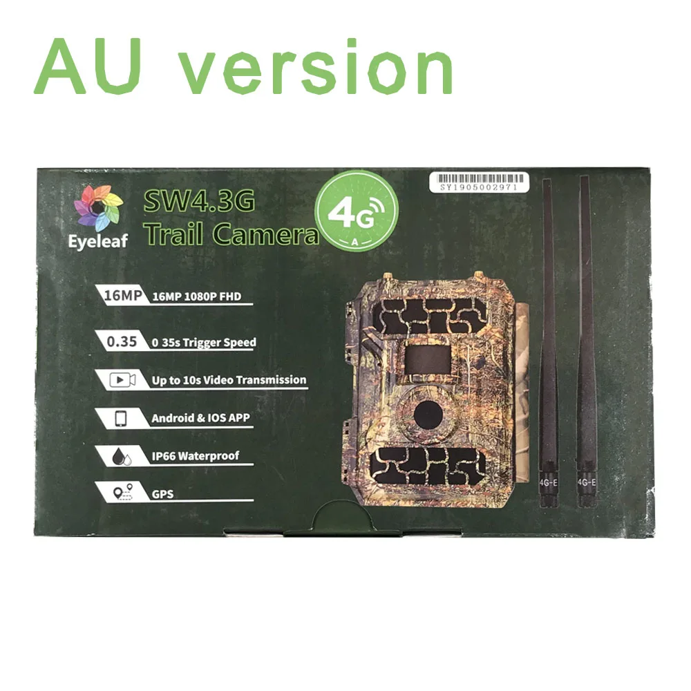 AU version Охотничья камера 4G фото ловушки GSM MMS GPRS дикие фотоловушки 16MP HD 940NM ИК-камера для охоты Водонепроницаемая видеокамера для скрытого наблюдения - Цвет: AU version