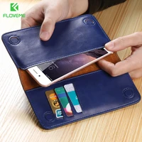 floveme real leather wallet pouch phone bag for iphone 7 6s plus se luxury universal case purse cover for iphone 5s 6s 7 plus se