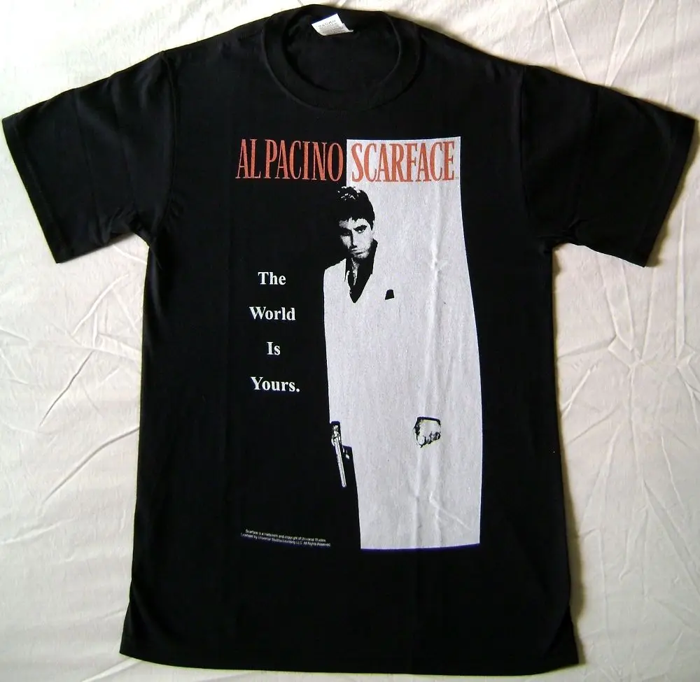 

T-shirt Scarface poster Tony Montana Al Pacino Maglia black Uomo ufficiale Summer Casual Man T Shirt Good Quality top tee