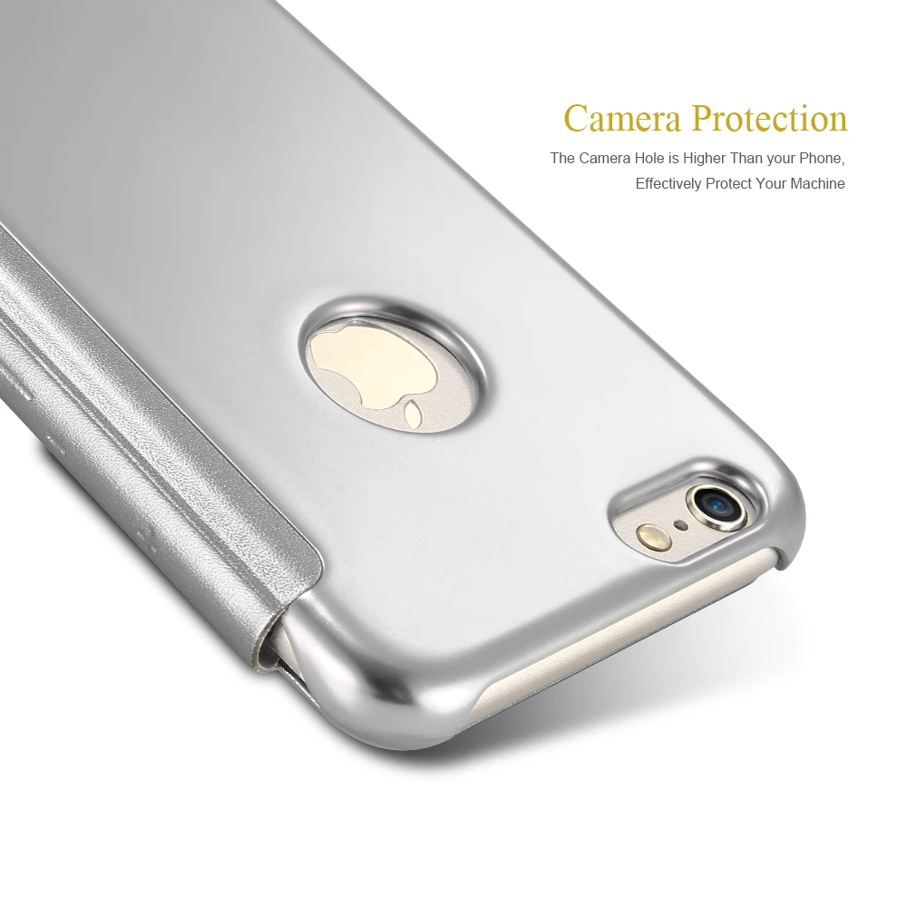 Чехол-книжка KISSCASE Smart Wake Up Mirror для iPhone 7 6 6S Plus роскошные чехлы-книжки с покрытием X 5