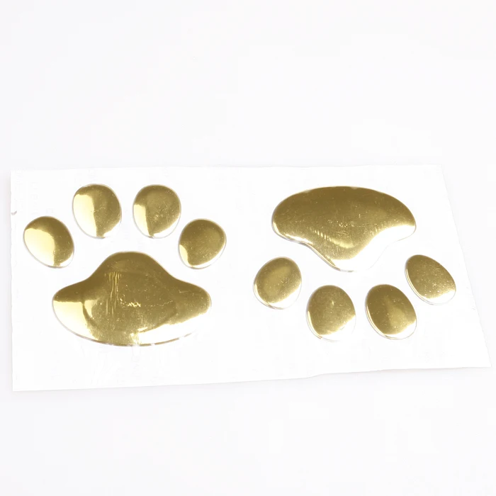 Серебристые/золотистые 3D наклейки с изображением медведя собаки ноги окна