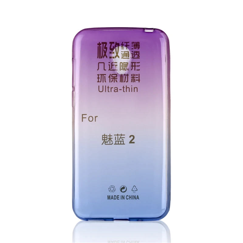 Телефон Случаях Для MEIZU Charm Blue 2 Ультратонких Прозрачный Градиент Цвета Дизайн ТПУ