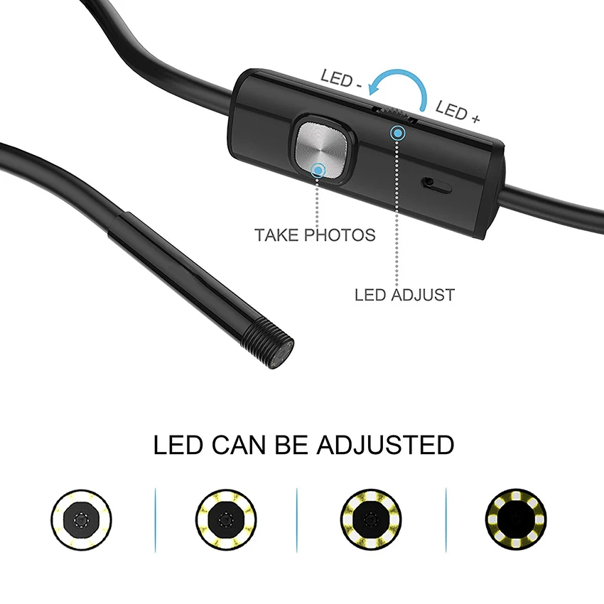 Микро USB Android эндоскоп Водонепроницаемый Бороскоп Инспекционная камера 6