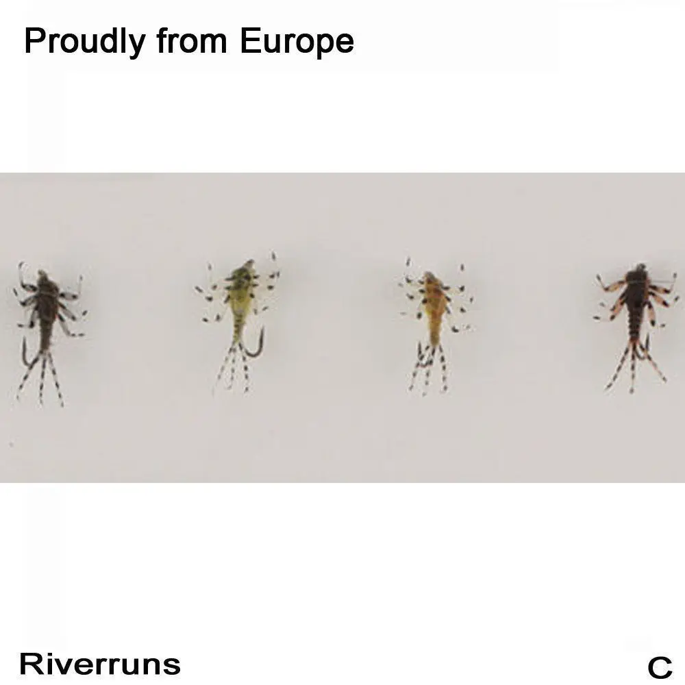Риверкрас реалистичные мухи Mayfly Nymph форель 4 цвета с летучей коробкой|fly trout|trout