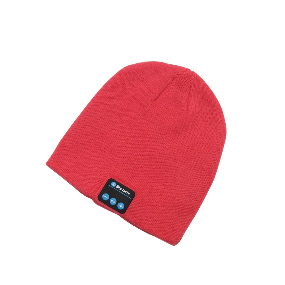Bluetooth Beanie наушники шапка беспроводные наушники мягкая теплая шапка с микрофоном Музыка Mp3 гарнитура fone de ouvido для Umidigi Redmi 8A - Цвет: Red