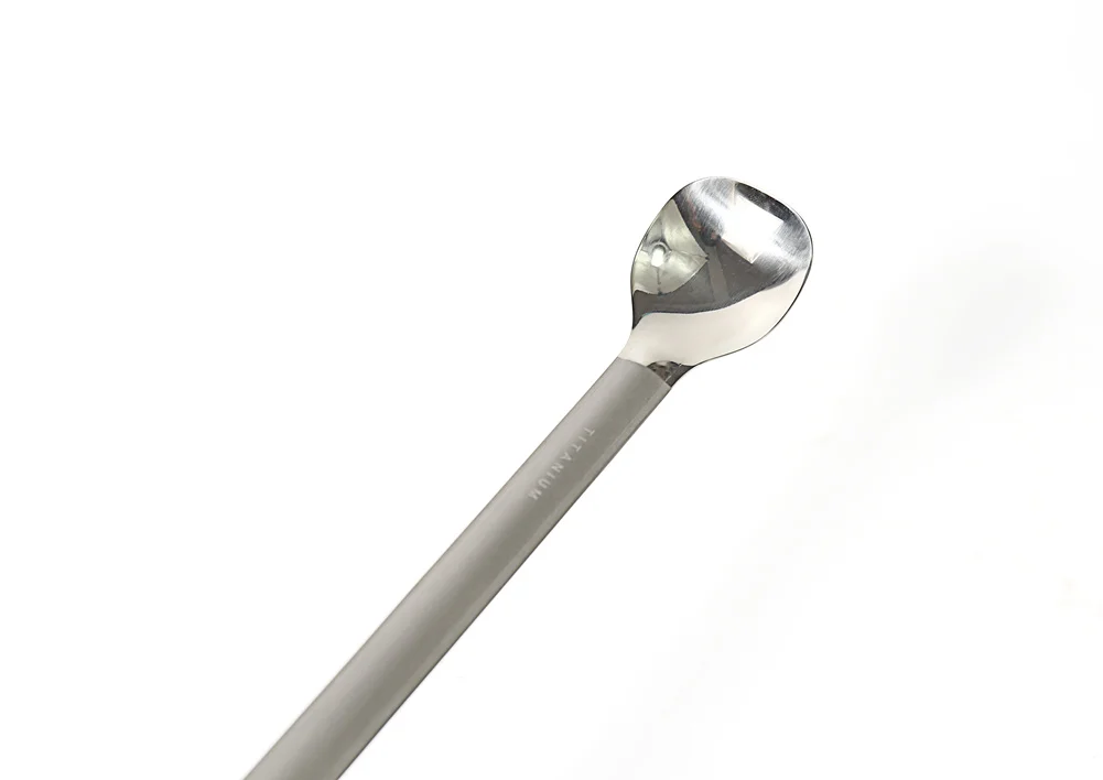 TOAKS SLV-11, Титановая Ложка с длинной ручкой, с полированной чашей, для пикника на открытом воздухе и использования, двойная посуда 220 мм, 19 г