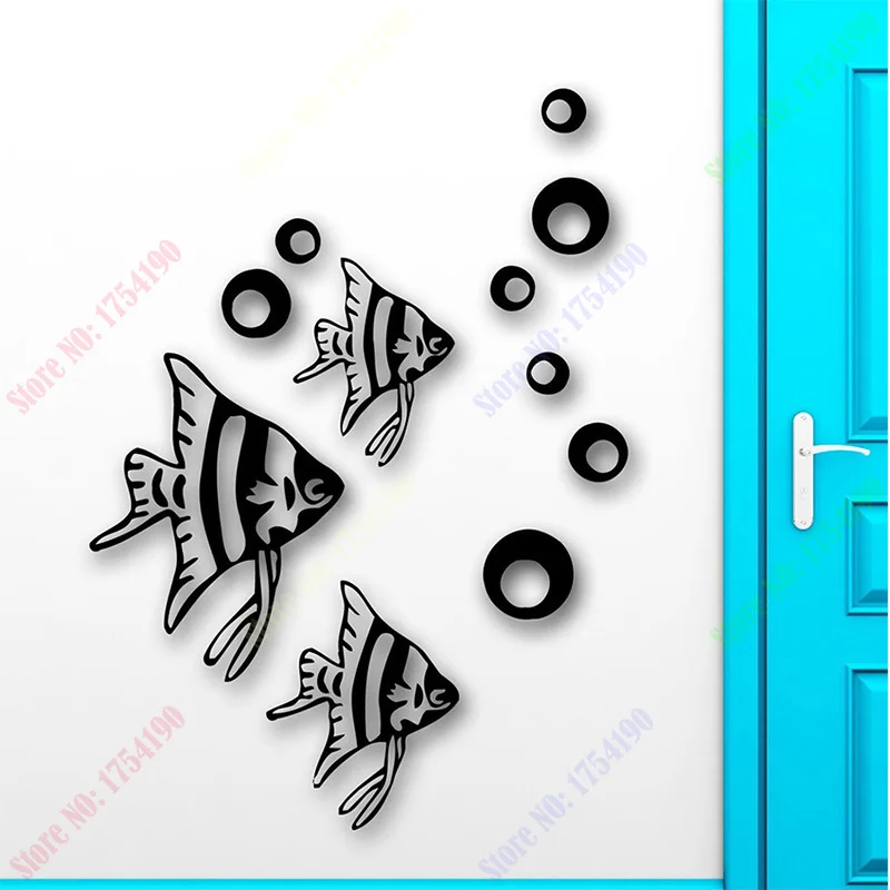 

Wall Stickers Vinyl Decal Fish For Bathroom Ocean Marine Sea Nursery Home Decor Wall Sticker For Kids Room 56x88cm many colors