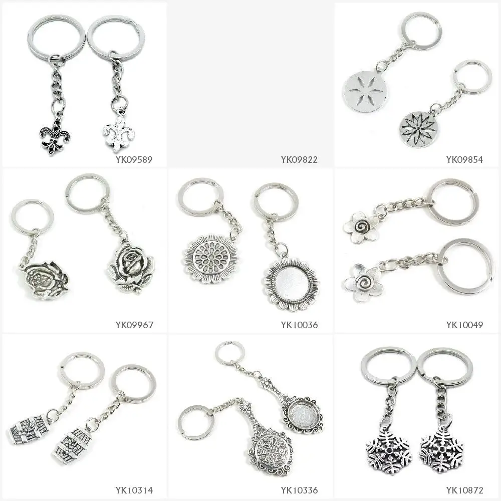 Металлический Античный Серебристый Брелок для ключей брелок Fleur De Lis Iris Lily