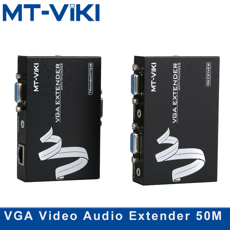 Разветвитель VGA MT Viki 50 м кабель RJ45 CAT5e / 6 LAN с разрешением HD1920 * 1080P|lan cable|cat 5evga video |