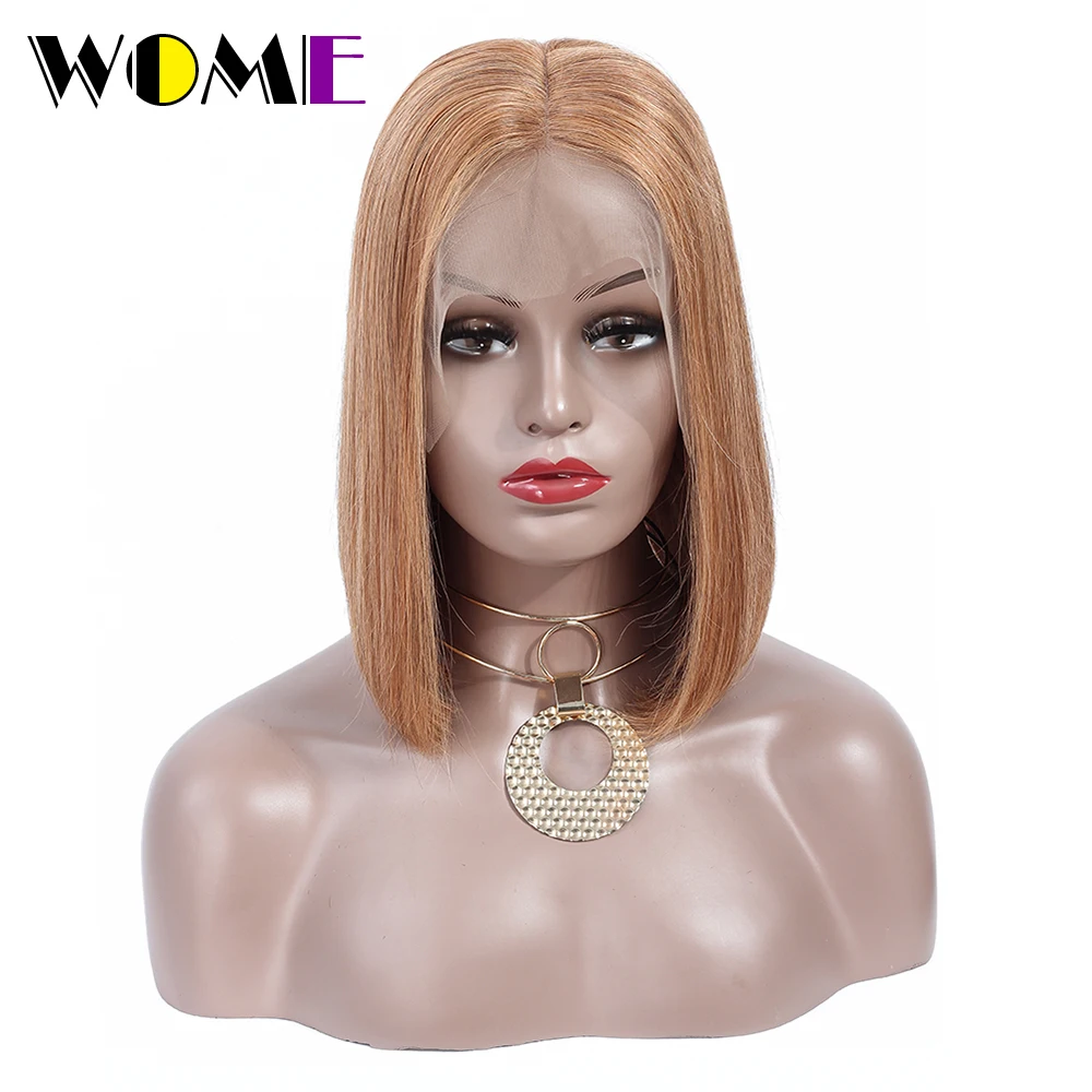 Фото Wome короткие человеческие волосы парики для черных женщин медовый блонд