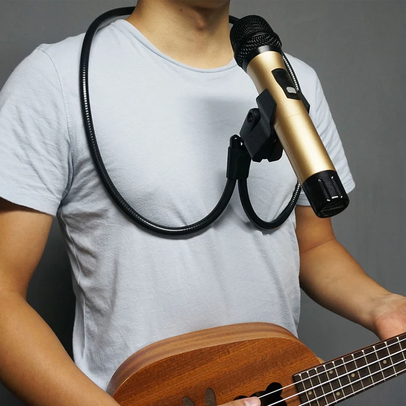 

Universal Neck Desktop Microphone Mic Stand Holder Flexible Spring Clip for Performance Musical Player Z