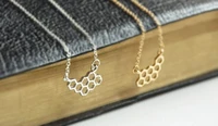 hollow honey comb bee hive necklace cute honeycomb beehive geometric hexagon pendant charm chain necklace lover lucky jewelry