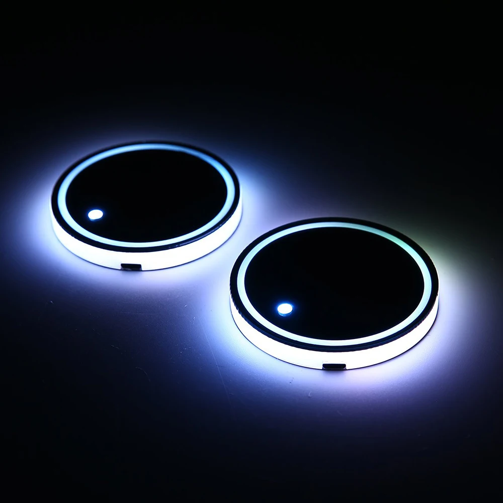 2 шт. Автомобильный светодиодный держатель для чашки воды нижний коврик RGB