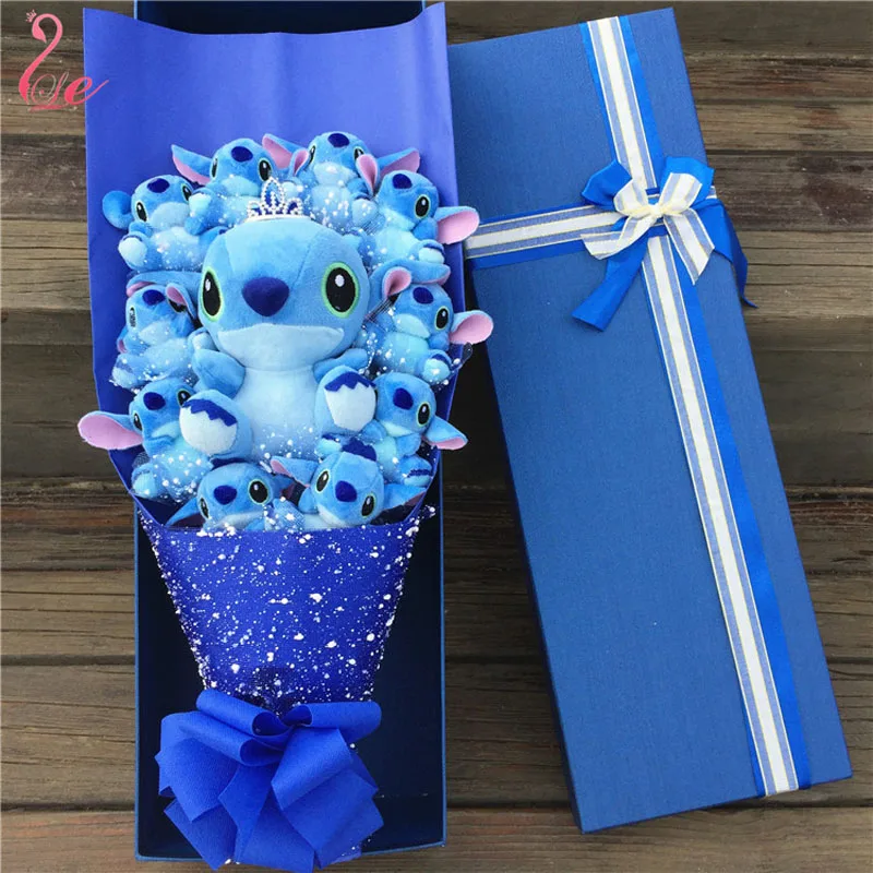 Новинка плюшевые игрушки Стич аниме мягкие куклы животные Kawaii Stich букеты для