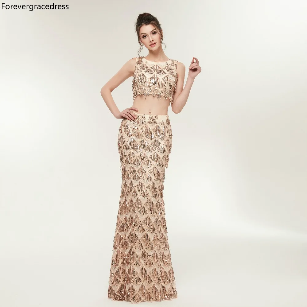 Женское платье с пайетками Forevergracedress для выпускного вечера цвета шампанского