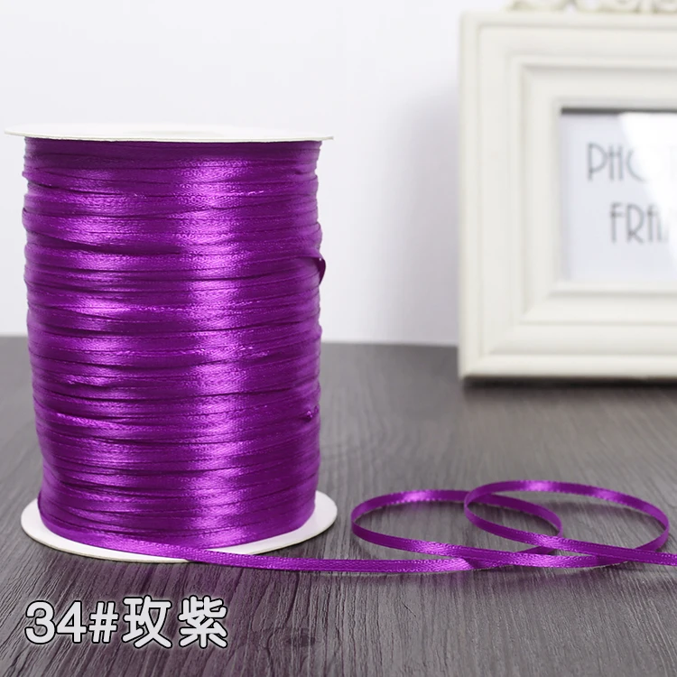 3 мм атласная лента 22 м/лот DIY ручной работы, товары для рукоделия, свадебные, для дня рождения, подарочная упаковка, белые, розовые, бежевые, кремовые ленты
