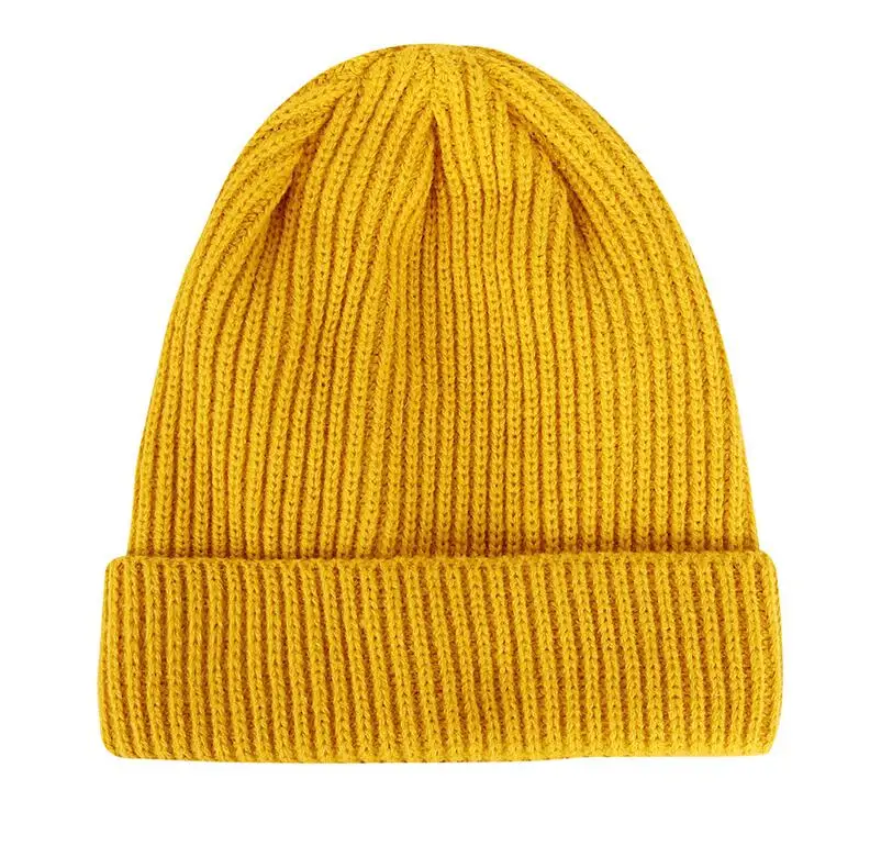 F color Winter Adult Men Knitted Beanie Casual Short Hat Mens Cap Cotton Beanies Skullies Retro Hip Hop Hat Fashion Warm Caps Women - Цвет: F color