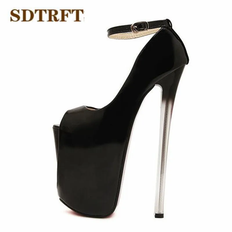 SDTRFT Crossdresser Sommer Plattformen Sandalen 22 19 16cm dünne high heels sexy Peep Toe club pumpen frauen hochzeit schuhe US14 15 16