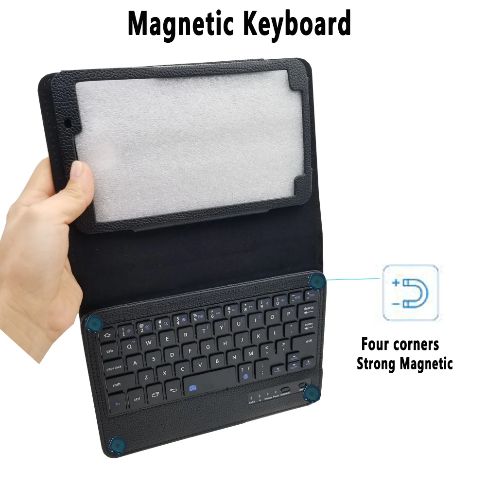Чехол подставка со съемной беспроводной Bluetooth клавиатурой и ручкой для Samsung Galaxy Tab
