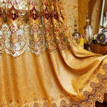Европа Золото и вилл класса Люкс вышитые Шторы s для Гостиная
