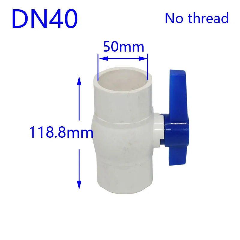Прямой шаровой кран DN32 DN40 DN50 G2 G1.25 G1.5 ПВХ клапан соединительные фитинги для