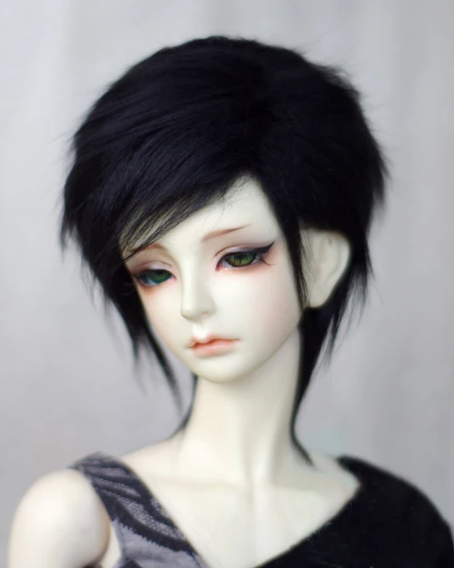 Парик из меха для куклы 1/3 1/4 1/6 BJD DD SD MSD MDD YOSD черные парики средней длины|Куклы| |