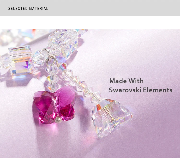Роскошные красочные бусины браслеты-цепочки из кристаллов Swarovski Серебряный обруча браслет Шарм ювелирные изделия для женщин свадьбы