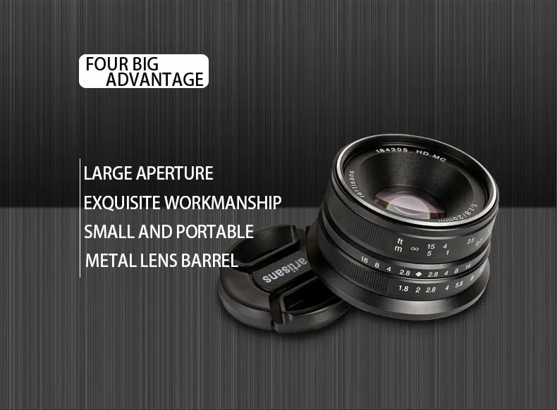 7 ремесленников 25 мм f1.8 Prime объектив для всех одиночных серий для E Mount Canon EOS-M Mout Micro 4/3 камеры A7 A7II A7R