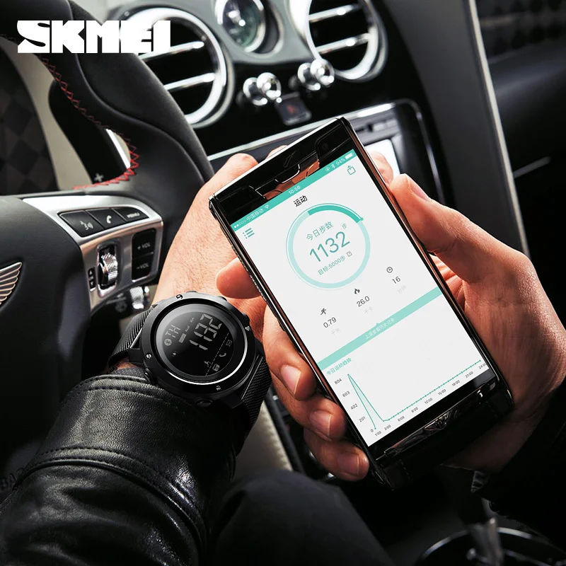 SKMEI Смарт Bluetooth часы скрытая застежка Многофункциональный вызов сообщение умный