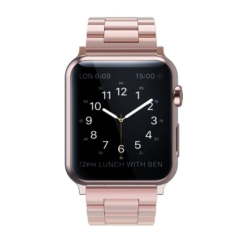 Pink Gold Нержавеющая сталь полосы для наручных часов Apple Watch 4 ремешок 42 мм 44 заменитель мужчины T классический браслет для наручных часов iWatch серии 1/2/3 ремешок 38 мм 40 мм - Цвет ремешка: Pink Gold