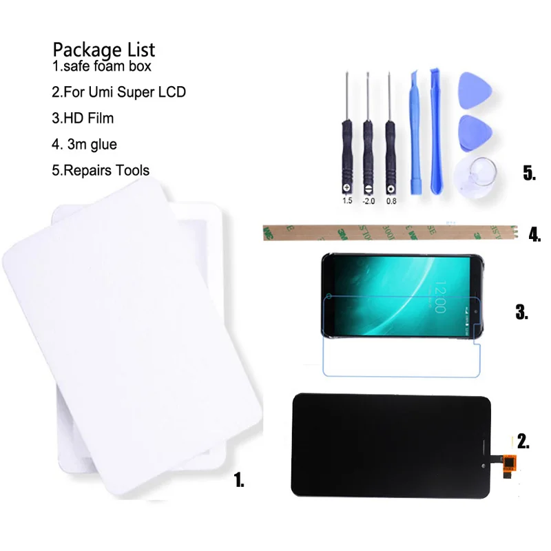 

For Original UMI Super LCD Display and Touch Screen Digitizer Assembly Replacement UMI Super F-550028X2N 1920X1080P 5.5inch