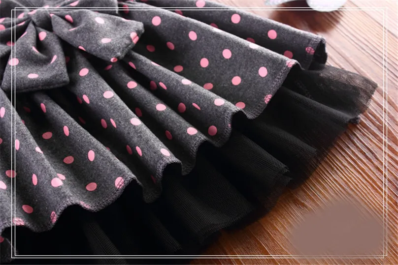 Детская шерстяная юбка в горошек с бантом|Юбки| |