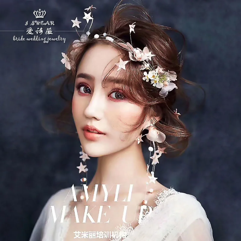 Красивая повязка на голову с супер сказочным цветком ручной работы женский