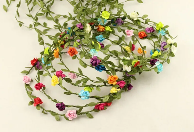 Женский обруч для волос искусственный цветочный венок с розами свадебный