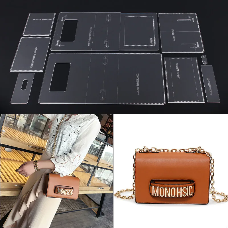 

1 Set DIY Handmade Acrylic Leather Women's Shoulder Messenger Bag Clutch Pattern Stencil Template