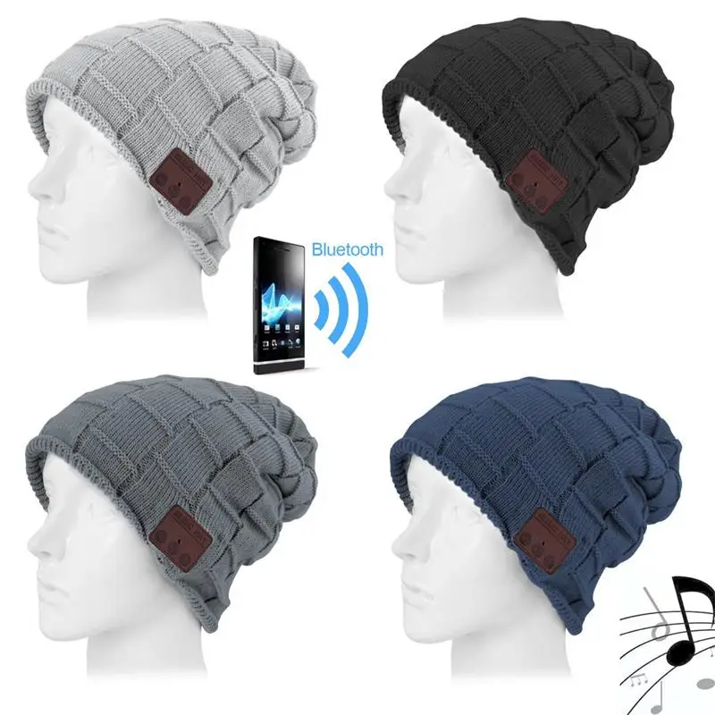 Bluetooth 4,2 унисекс вязаная шапка с беспроводными наушниками Спортивная умная шапка s музыкальная шапка с динамиком микрофоном зимняя теплая шапка гарнитура наушники