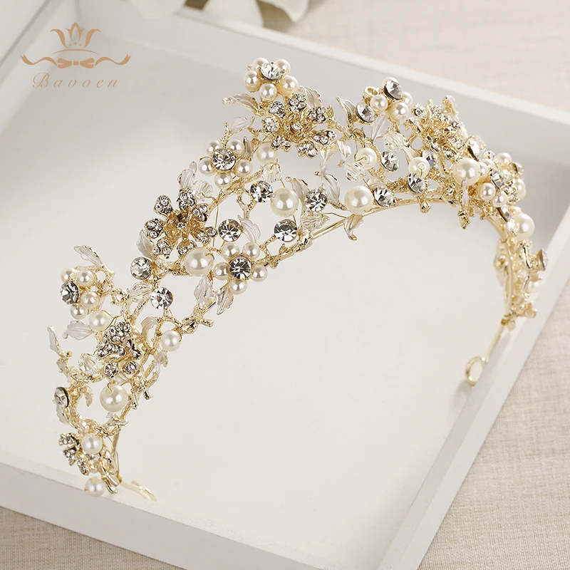 Bavoen свадебные аксессуары для волос тиары с искусственным жемчугом в стиле ретро